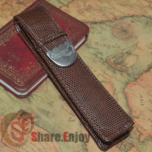 Чехол-держатель для 1 ручки из крокодиловой кожи | Канцтовары офиса и дома