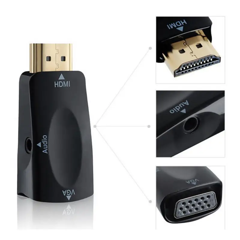 HDMI к VGA конвертер с аудио кабелем папа женскому для ПК ноутбука планшета