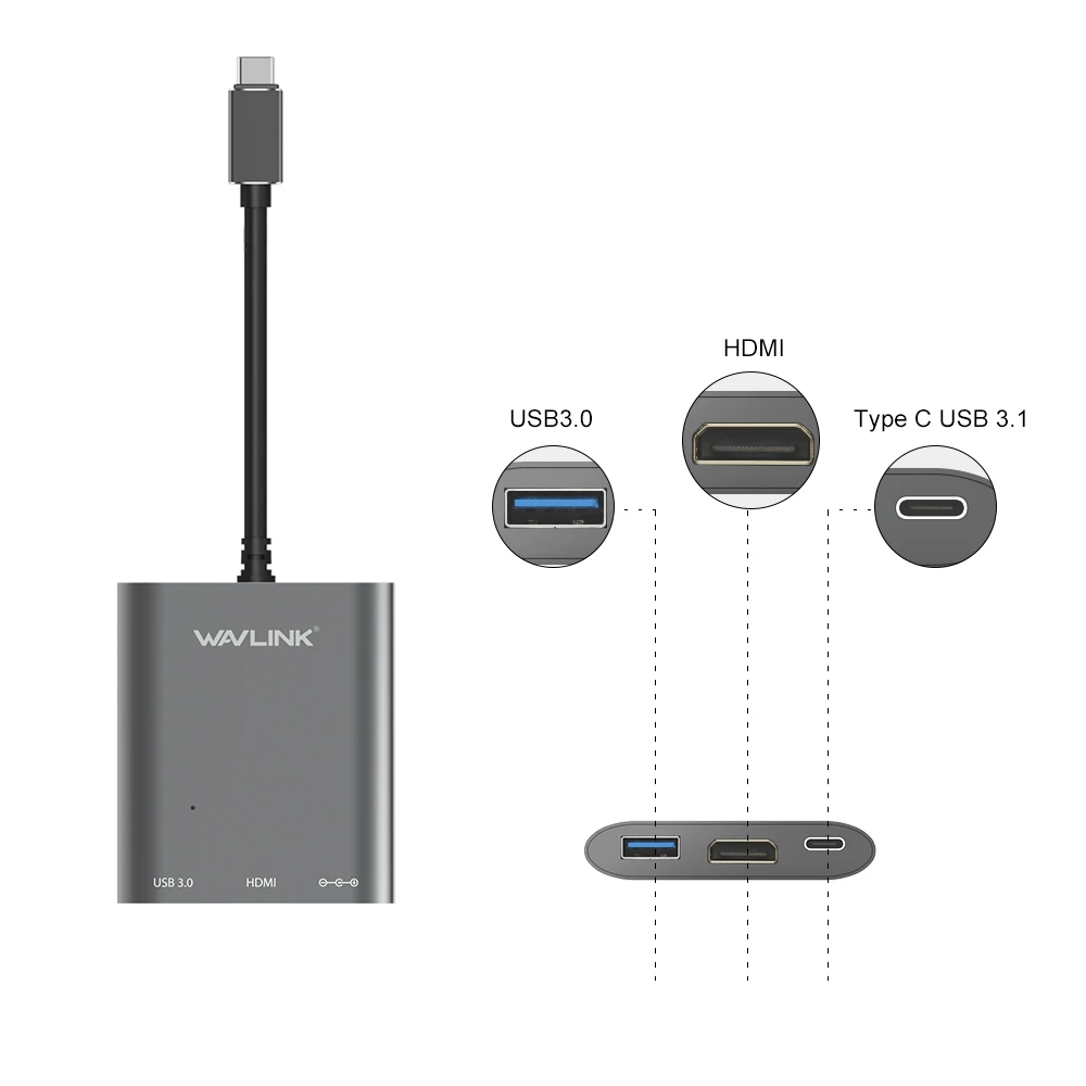 Новый алюминиевый usb концентратор Wavlink с внешним питанием USB 3 1 Type C Gen 2 Hub Super Speed USBC