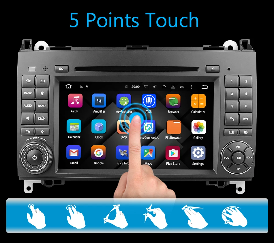 Eunavi 2 din Android 9 автомобильный DVD мультимедиа для Mercedes Benz Sprinter Vito W169 W245 W469 W639 W906 B200 Авто радио gps Восьмиядерный