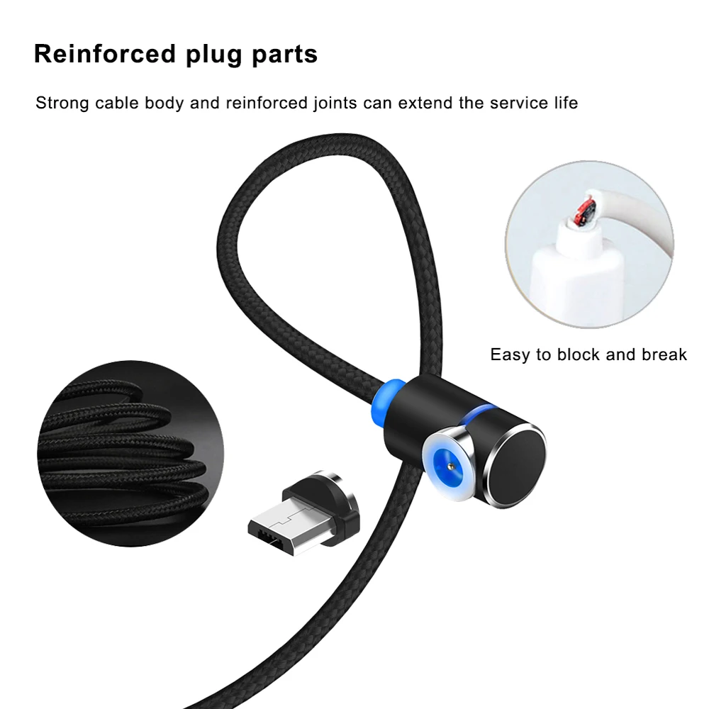 Магнитный USB C кабель для huawei type зарядное устройство IPhone 8 Pin Xiaomi Micro зарядки