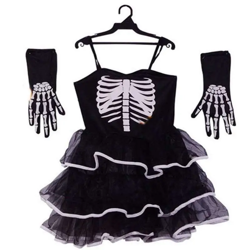 

Halloween Stage Performance Costumes Wacky Skeleton Witch Skirt Cosplay Costume Masquerade Carnival Skeleton Dress