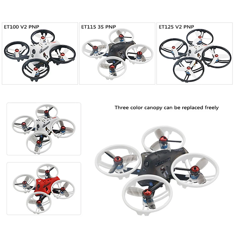 Квадрокоптер LDARC ET Series ET100 ET115 ET125 3S V2 Micro FPV камера 800TVL 16 каналов 25 МВт 100 мВт VTX BNF / PNP |