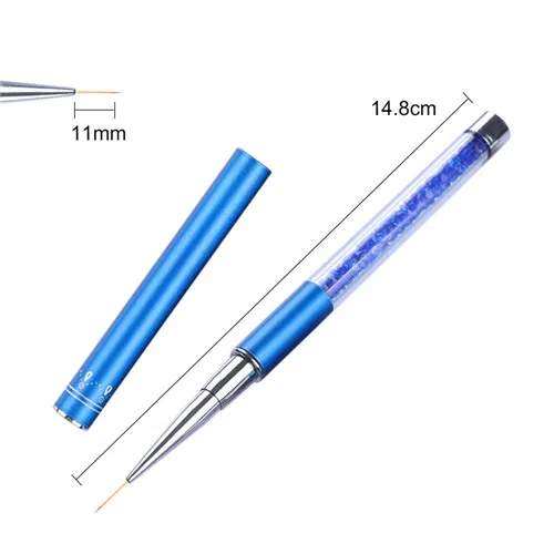 11mm 1 шт., УФ гель для ногтей, кисть-вкладыш с крышкой, 7 мм, 9 мм, 11 мм, цветные стразы, ручка для маникюра, рисования ногтей, ручка для рисования - Цвет: 11mm