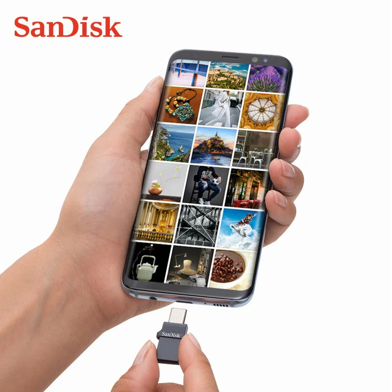Sandisk Экстремальный тип-c 128 Гб 64 двойной OTG USB флэш-накопитель 32 ГБ флеш-накопитель