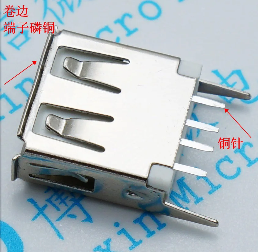 50pcs-137mm-dip4-180-degree-a-type-crimping-usb-socket-famale-connector