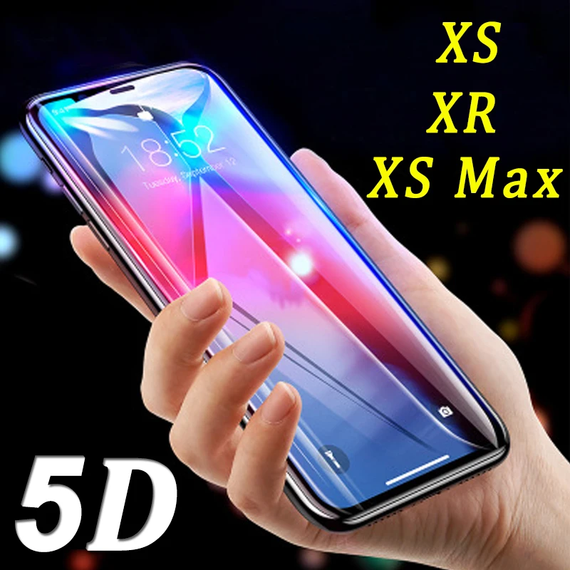 5D изогнутое полноэкранное защитное закаленное стекло для iPhone XR на Apple XS Max SX RX X S R