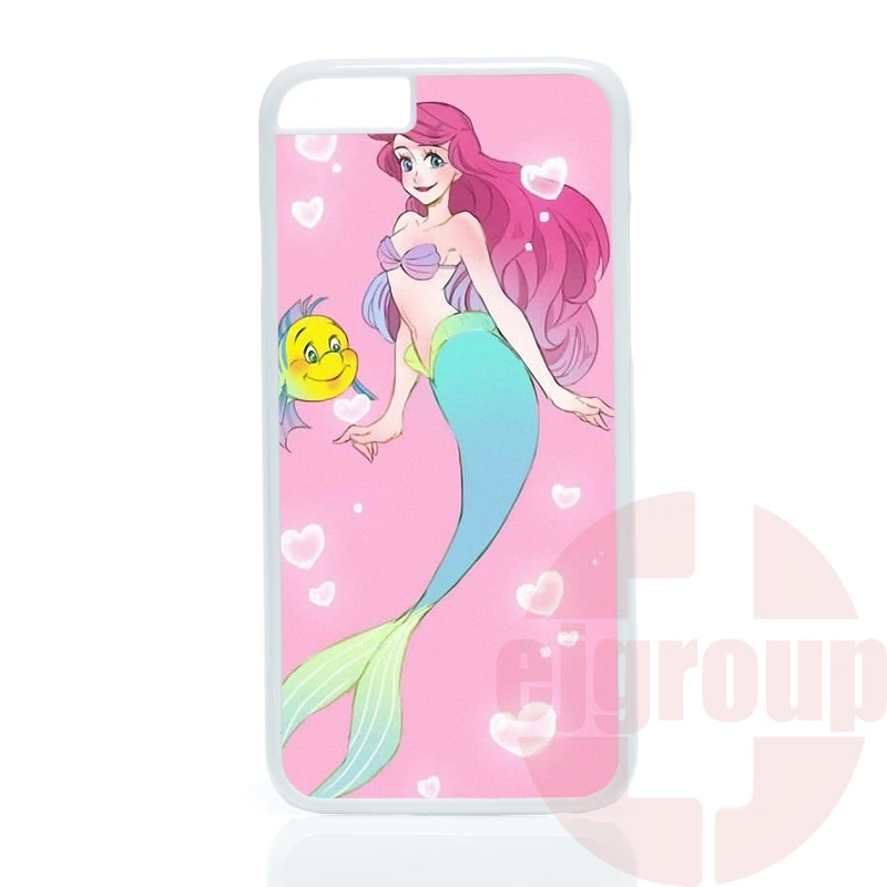 Жесткий PC Мобильного Телефона cute little mermaid Для Apple iPhone 4 4S 5 5C SE 6 S 7 Плюс 4.7 5.5 iPod Touch