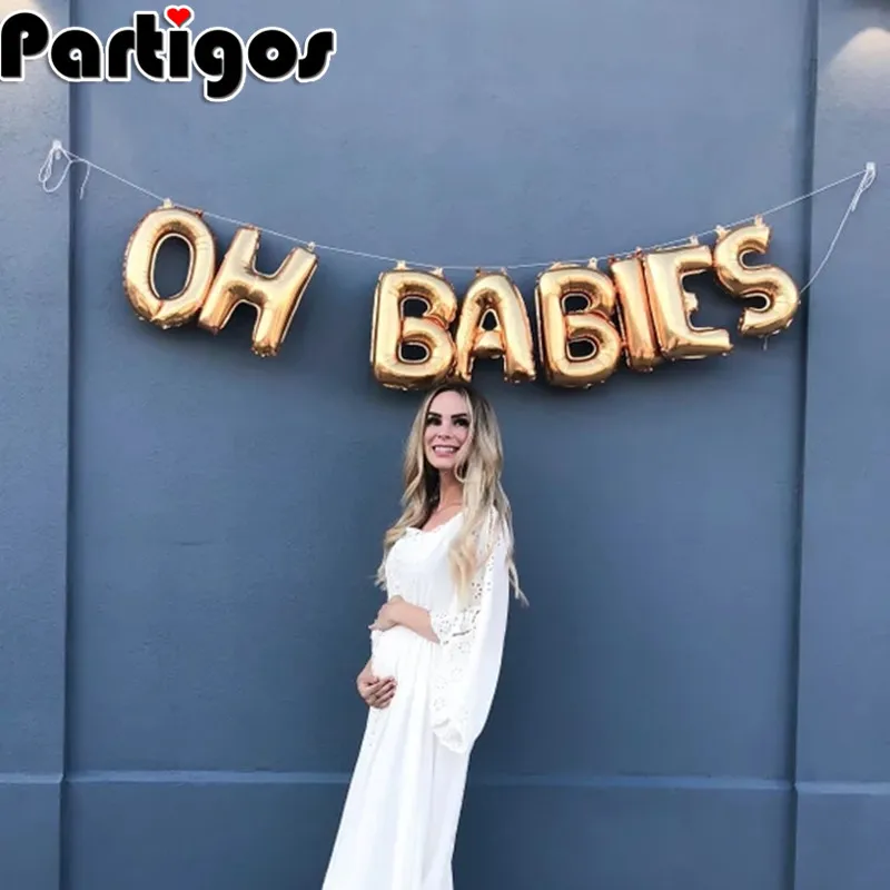 О BABIES 16 дюймов Количество воздушных шаров с надписью OH BABY Пол показывают воздушные шары с буквой для предродовой вечеринки День рождения поставки украшения
