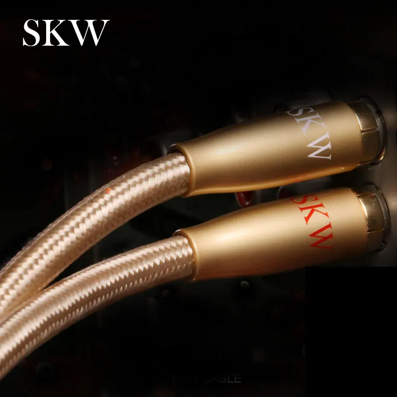 SKW аудио кабель 2RCA к 1RCA штекер 6N OCC с 24 K позолоченный 1 м 5 2 3 10 для CD автомобильный
