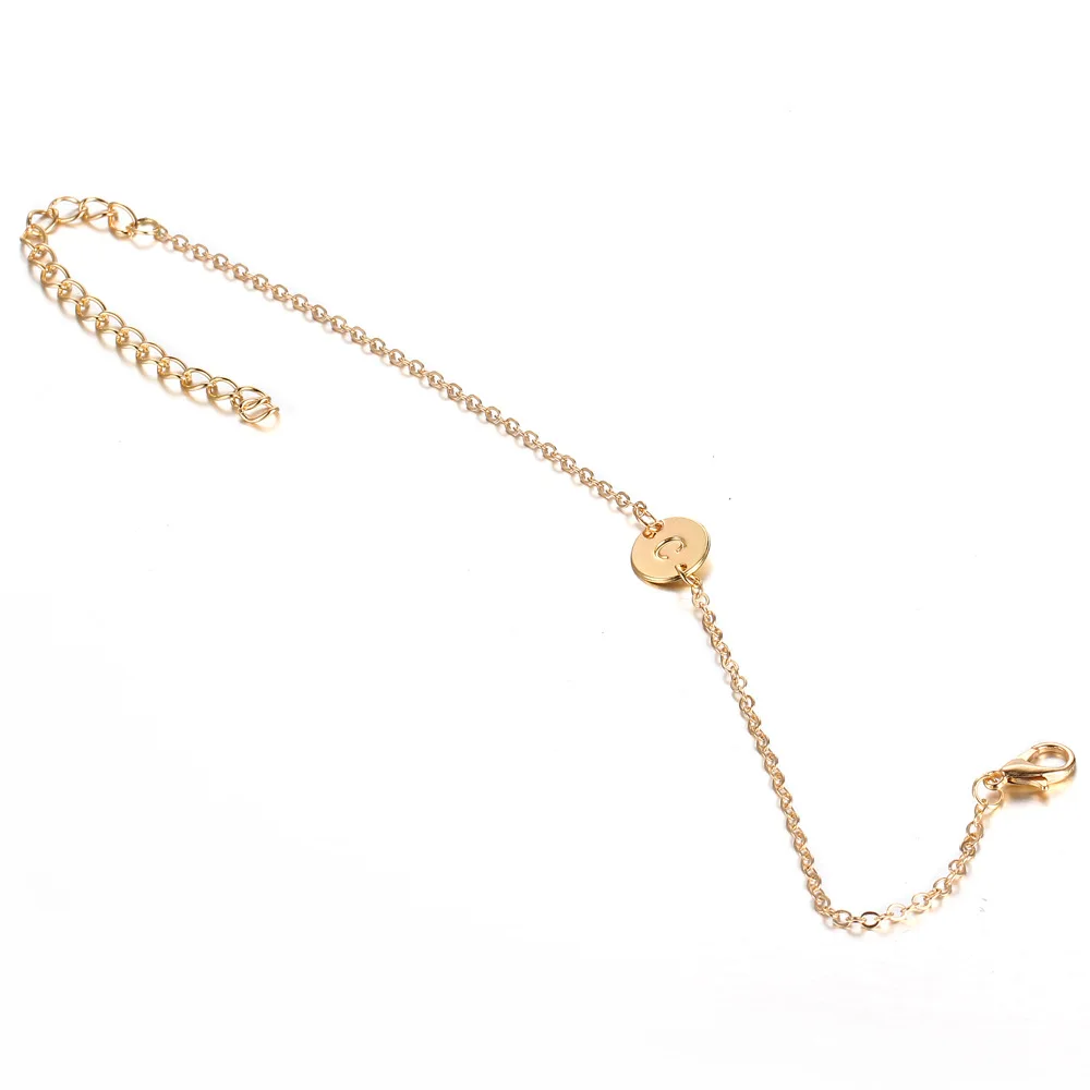 

New Round Pendant Bracelets Gold Name Bracelet for Women Men Trendy Metal Charm Bracelets Jewelry Gifts
