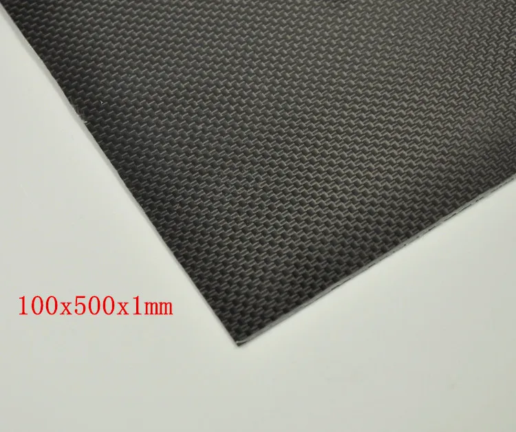 Новинка 100x500x1 мм панель из углеродного волокна RC лист 3K гладкая плетеная