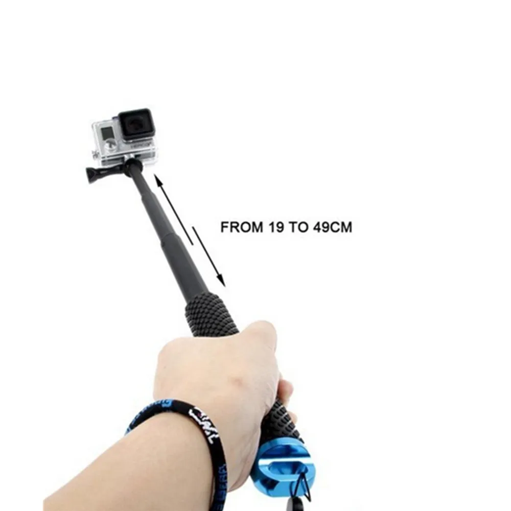 Монопод для селфи алюминиевая регулируемая палка 19 дюймов камер Gopro Hero9 8 7 6 Hero 5 4 3