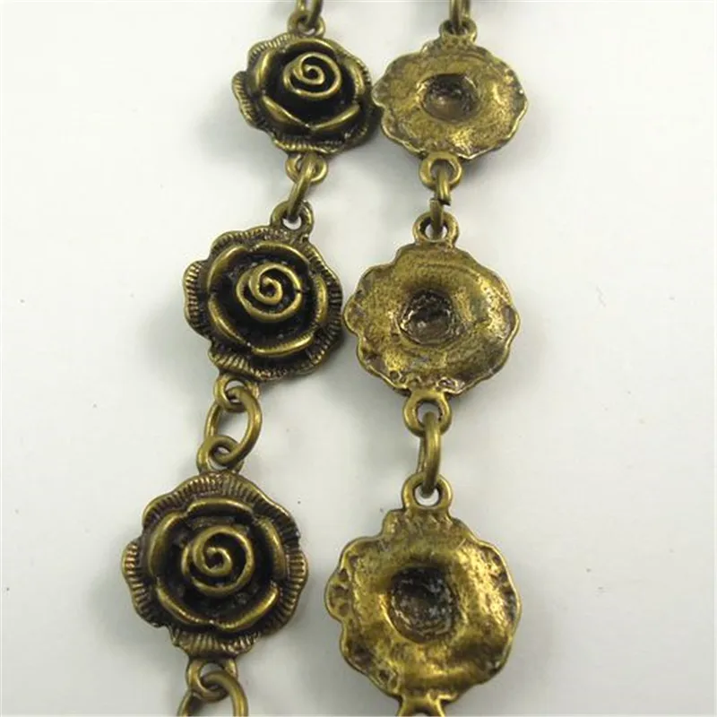 1 метр бронза металл Цепочки и ожерелья Цепи розы Массовая Fit Браслеты выводы