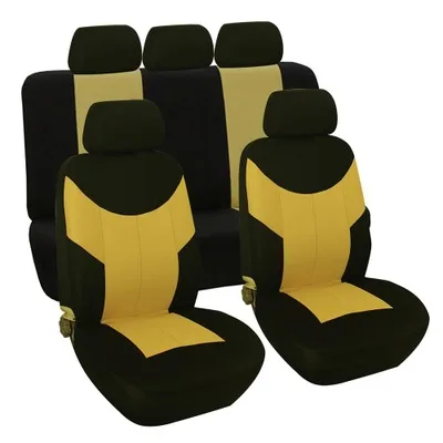 5 Seats yellow Black Универсальные новые чехлы для передних сидений автомобиля для четырех сезонов, чехлы для автомобильных сидений, дешевые чехлы для стула, защита 2/5 сидений, 1 комплект - Название цвета: 5 Seats yellow Black