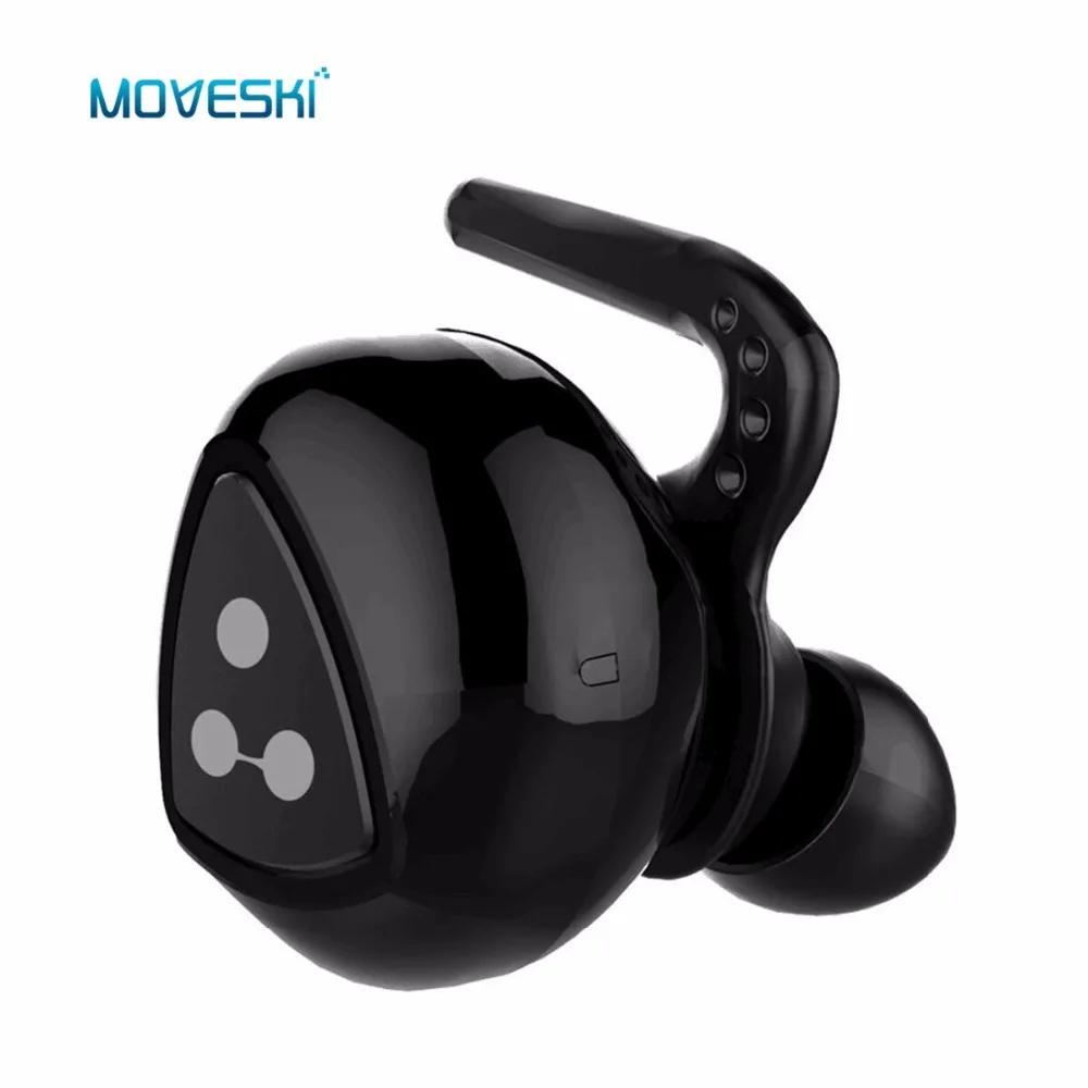 Беспроводные bluetooth наушники Moveski D900 мини водонепроницаемые невидимые с
