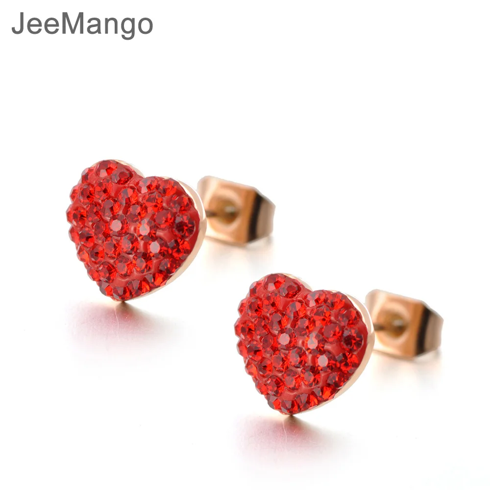 Женские Классические сережки гвоздики JeeMango свадебные из титановой стали с