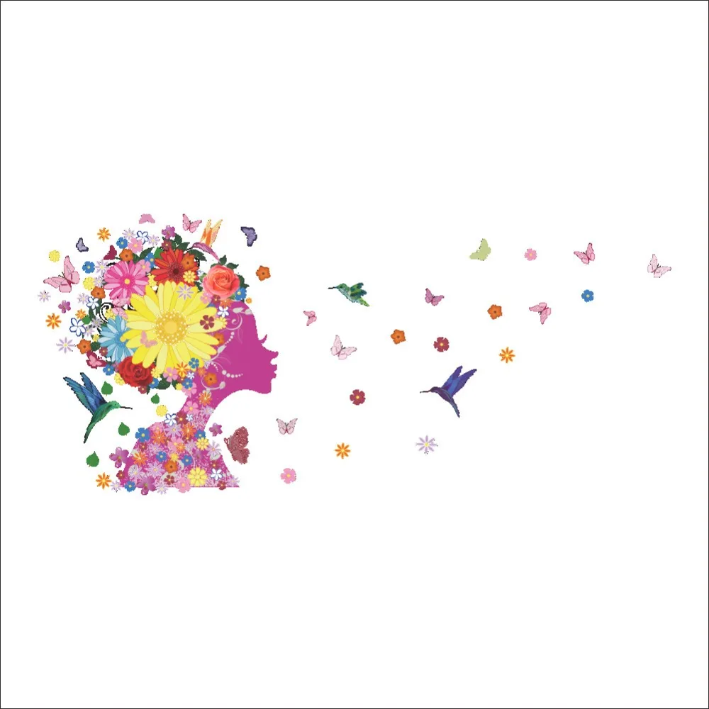 Цветок Фея Декоративные Обои Наклейки DIY Стеклянные Настенные украшения