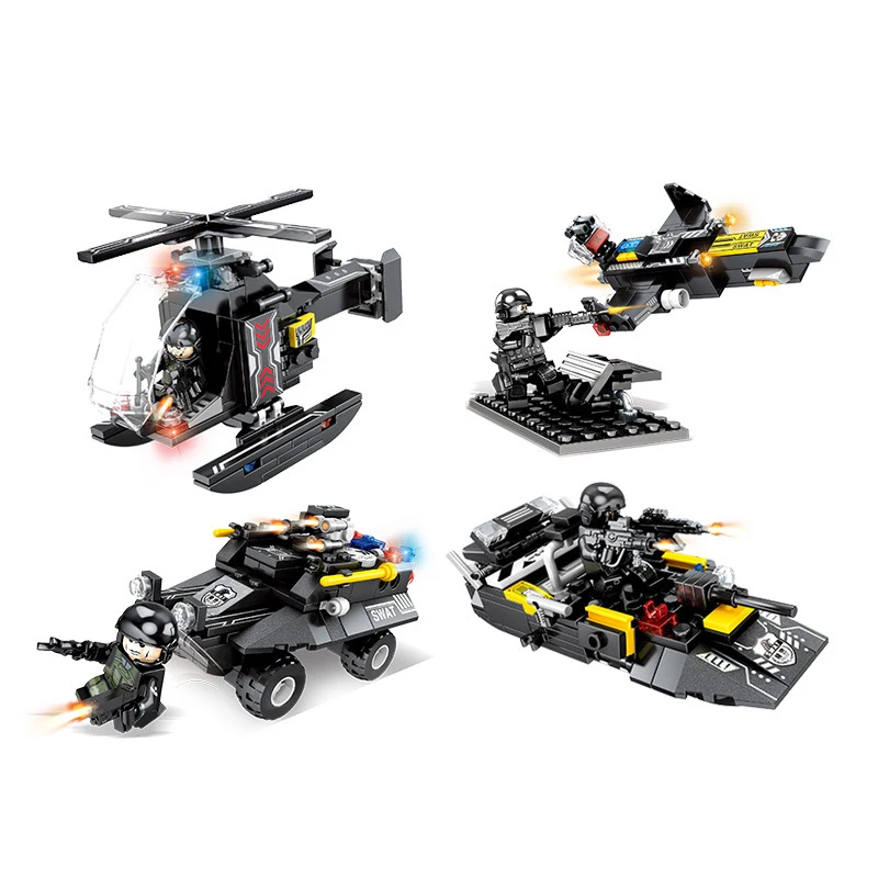 4 in 1 Police SWAT Building Blocks Enlighten Bricks Toys City Educational For children Gift | Игрушки и хобби