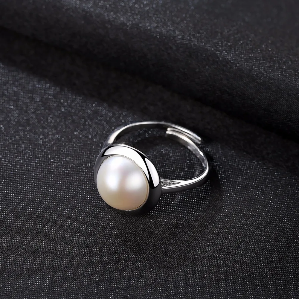 Pure 925 Sterling Silver Jewelry Freshwate Pearl Rings for Women Elegant Round Natural Adjustable Wholesale Gift Wedding | Украшения и