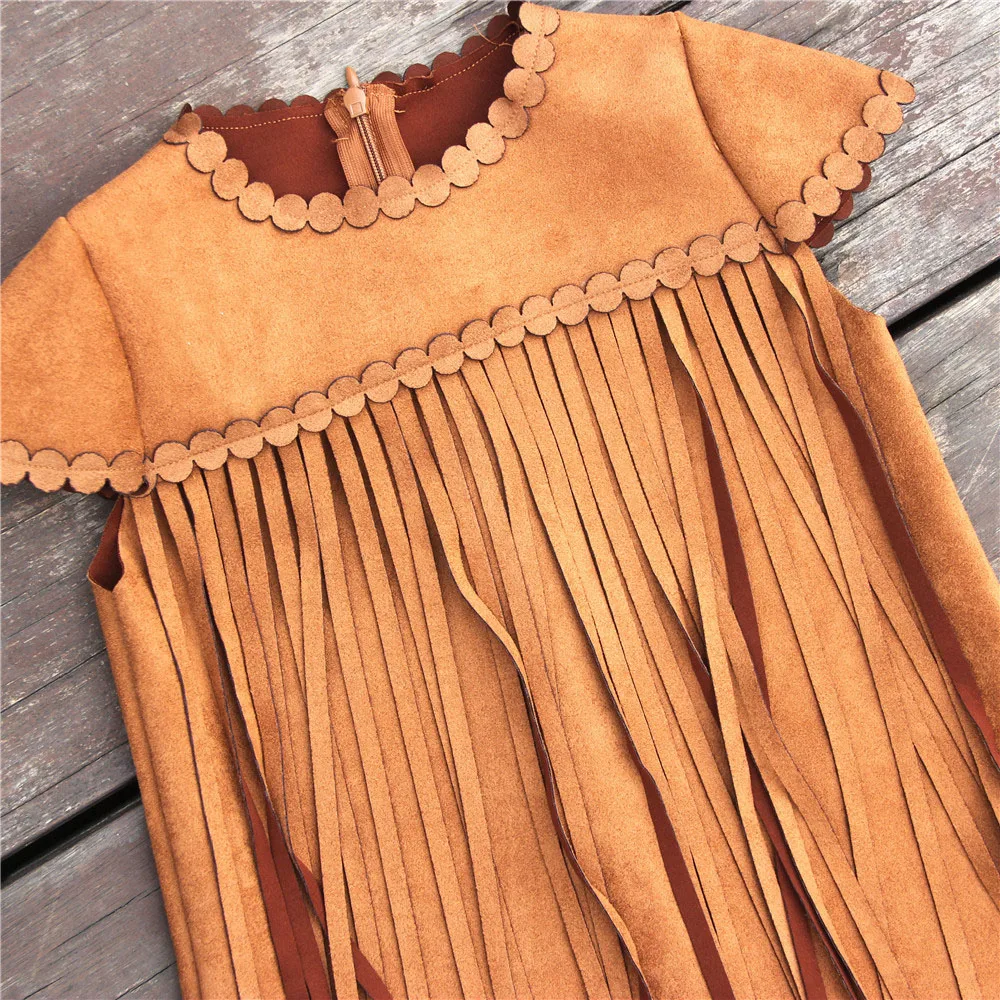 Платья с кисточками для девочек весна-осень 2019 платья малышей детская одежда