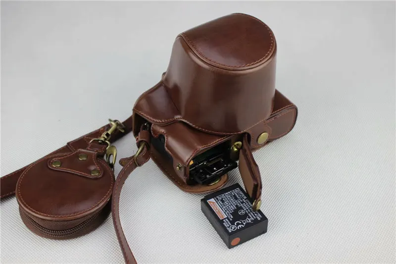 Роскошный кожаный чехол для камеры Fujifilm X-T100 Fuji XT100 PU Сумка на половину тела сумка для хранения с аккумулятором