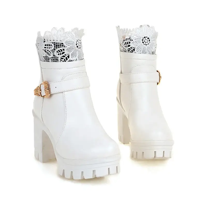 

ASUMER NEW ARRIVE 2018 elegant adult ankle boots for women round toe daily fashion boots platform pu Bud silk high heels boots