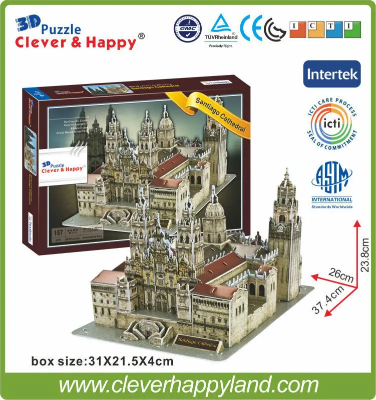 Новинка! Бумажная картонная 3D модель пазла всемирно известная архитектура