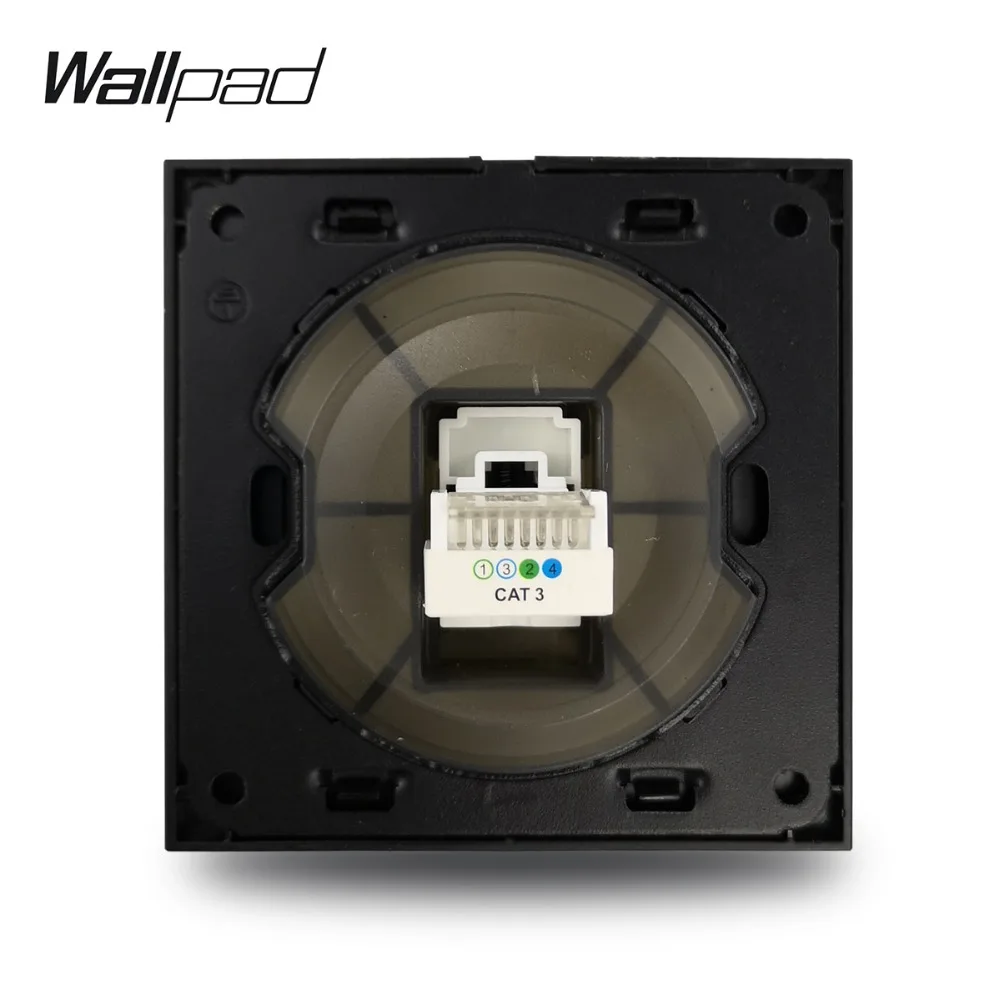 Настенная розетка Wallpad L6 из черного атласного металла Телефонная RJ11 проводка