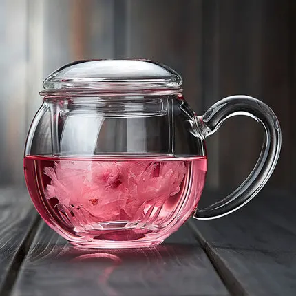 

2017 Glass mugs with filter Transparent heat resistant office mugs with cover thick glass water mug