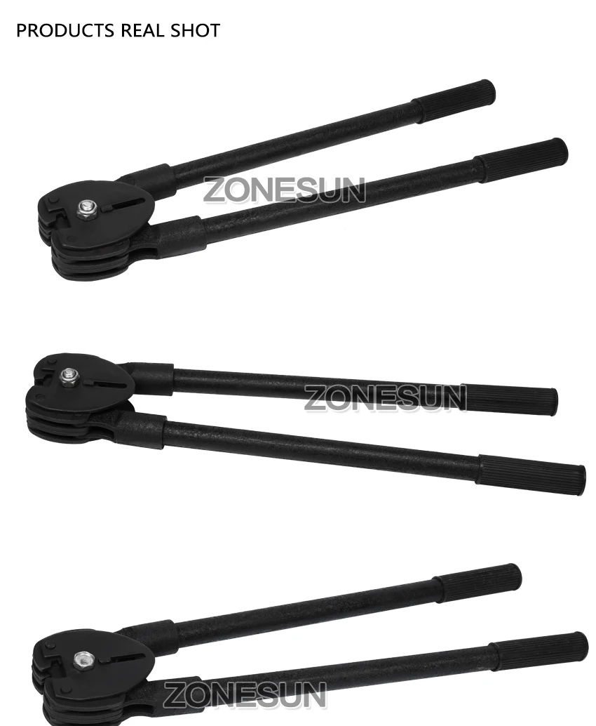 ZONESUN HM-93 гарантированное общее руководство стальная лента обвязочный инструмент стальная обвязка натяжитель и герметик для стального ремешка 19 мм