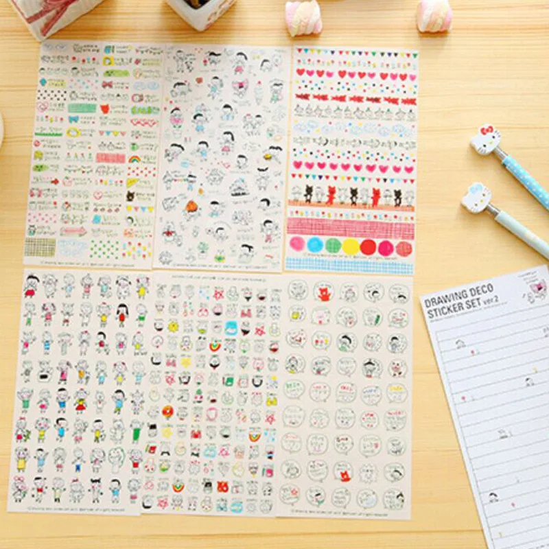 Набор прозрачных стикеров 6 листов в упаковке|sticker transparent|sticker oraclesticker book |