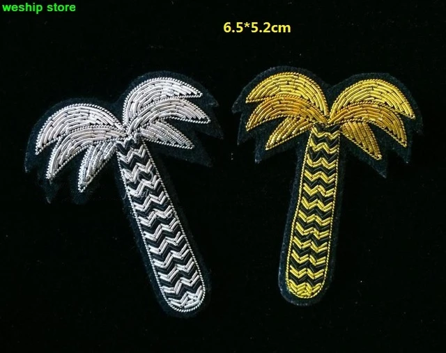 

2017 DIY New High quality 3D Hand embroidered badges Coconut tree Armband applique for Coat Trousers Bag Brooch