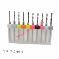 free shipping 10pcsset highquality hard alloy pcb print circuit board carbide micro drill bits tool 1 5 to 2 4mm for smt cnc