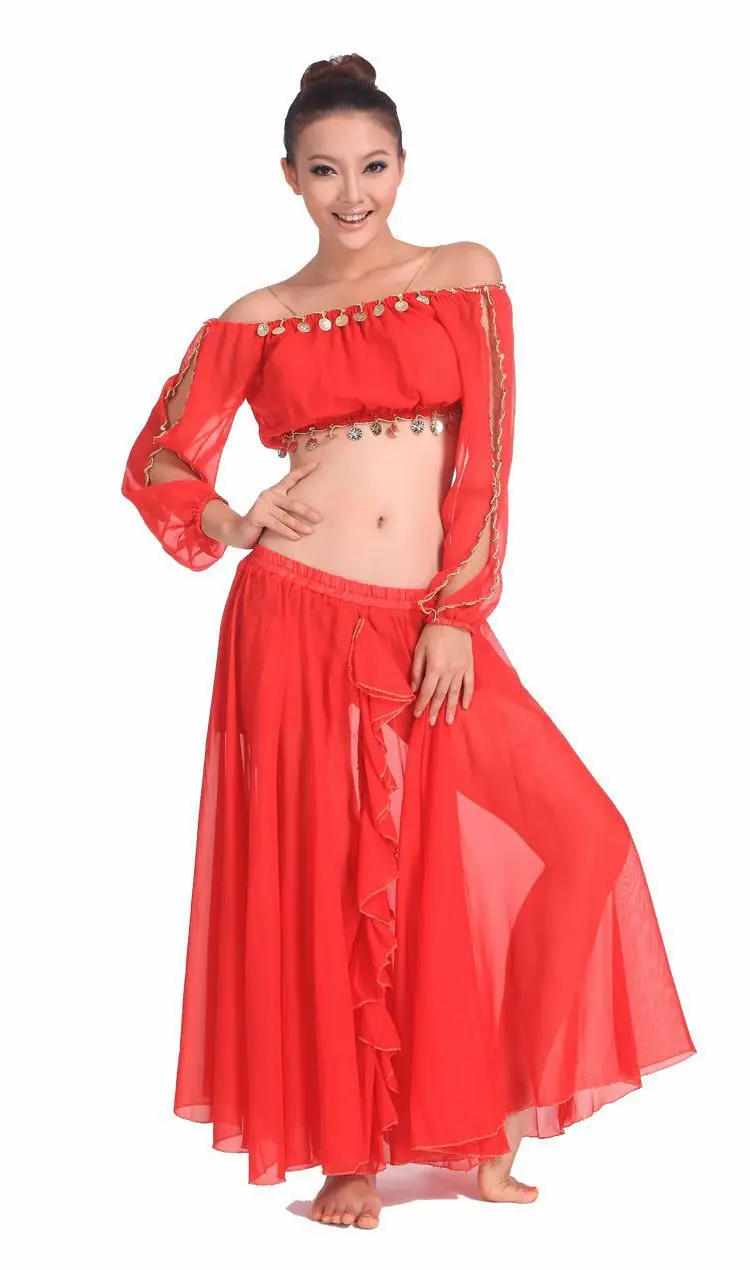 2016 дешевый тренировочный костюм для танца живота топ и юбка женщин индийская