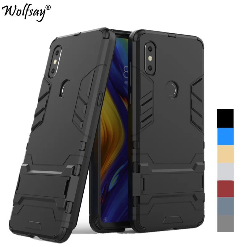 

Чехол-накладка для Xiaomi Mi Mix 3, силиконовый, с кронштейном