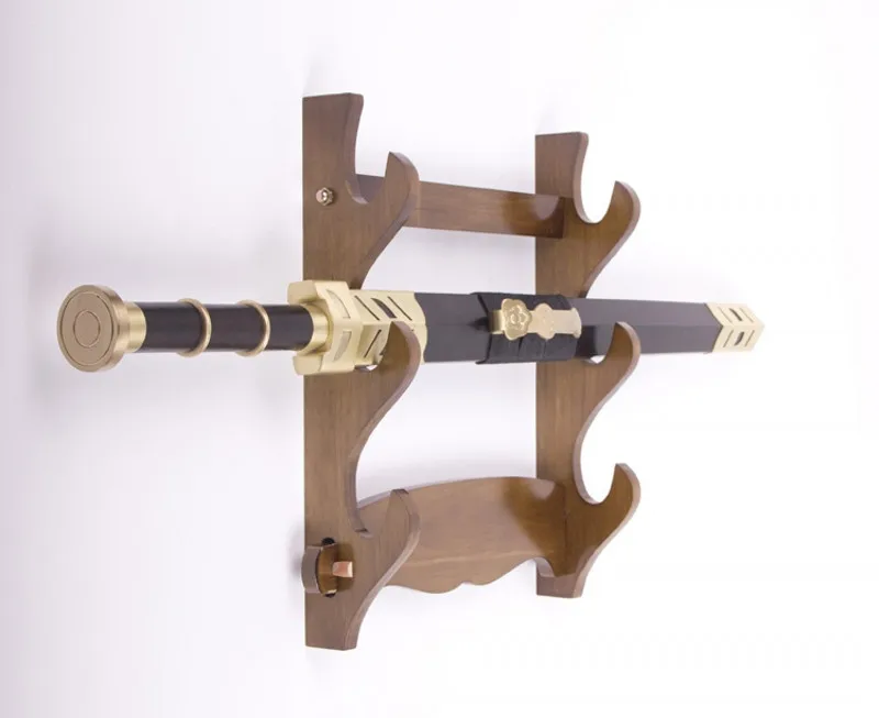 Натуральное дерево настенное крепление самурайский меч катана держатель Wakizashi