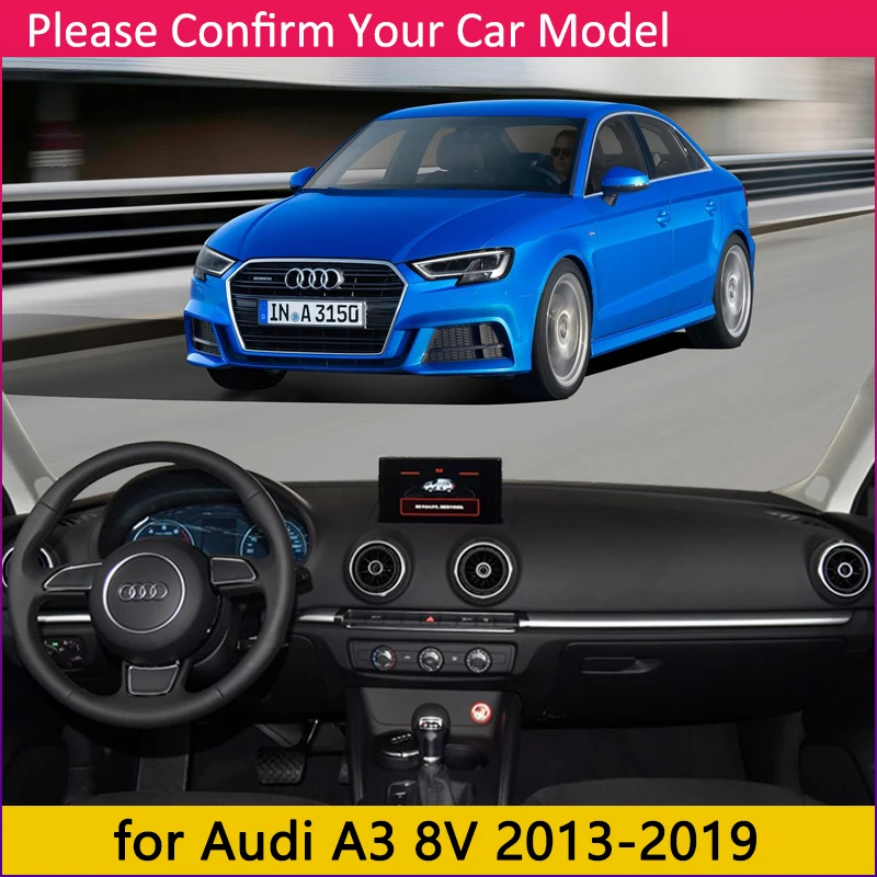 for Audi A3 8V 2013 2014 2015 2016 2017 2018 2019 Anti-Slip Mat Dashboard Cover Pad Sun Shade Dashmat Carpet Accessories S-line |