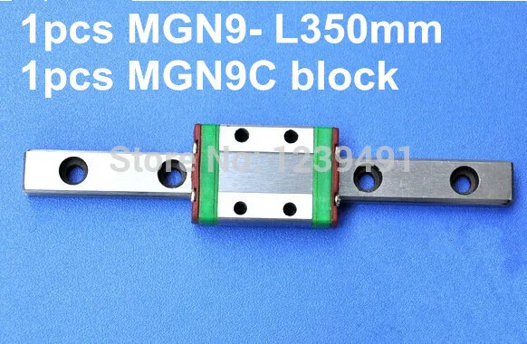 

1pcs 9mm linear rail guide MGN9 350mm with mini MGN9C linear block