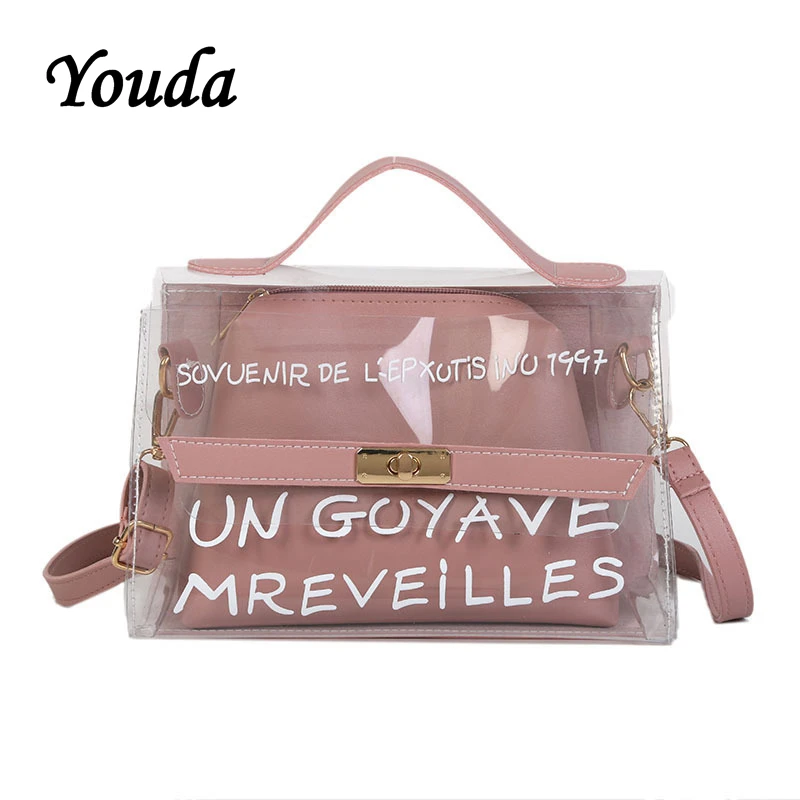 Youda Новая прозрачная сумка из ПВХ Женская Корейская Сумка тоут простая