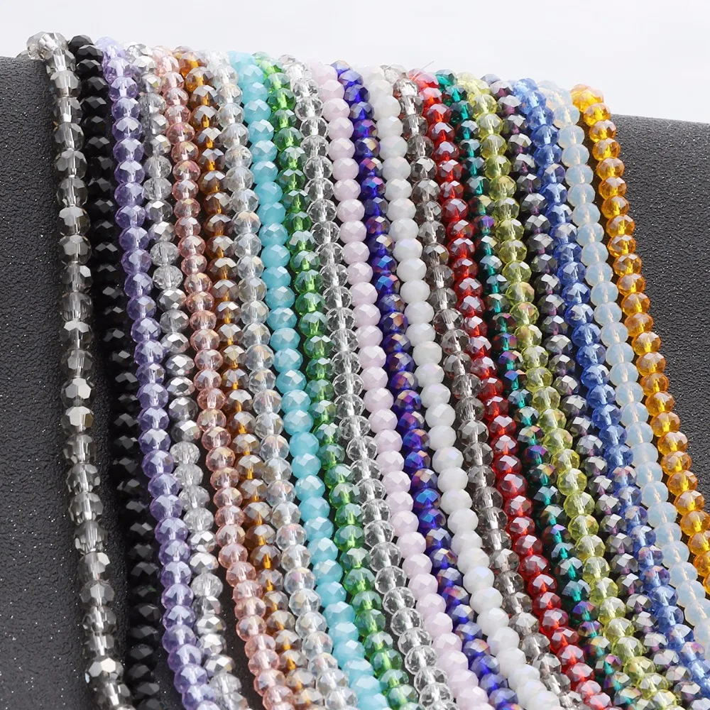 Бисер Nicebeads 125-195 шт./лот разноцветные стеклянные круглые бусины с гранями 2 мм 3 4