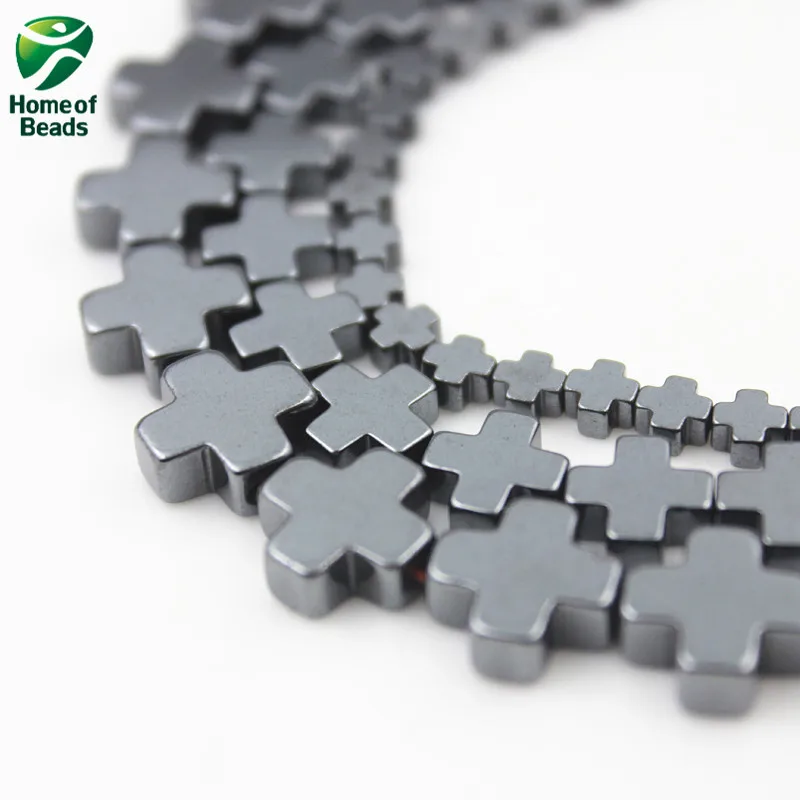 AAA Качество натуральный камень гематит свободные крест бусины черный 4 8 10 12 мм (20