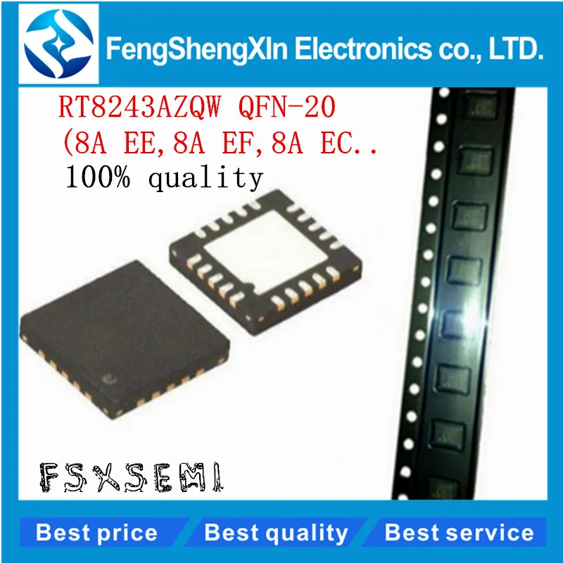 

10pcs/lot 100% New RT8243AZQW RT8243A (8A EE,8A EF,8A EC...) QFN-20 Chipset