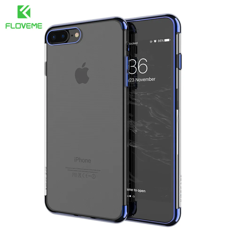 Прозрачный силиконовый чехол FLOVEME для iPhone 8 7 6 6s Plus ультра тонкие Чехлы мягкий |