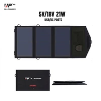 allpowers portable solar panel charger usb 18v 12v 5v 21w 20w foldable mobile power bank for laptop phone battery solar cells