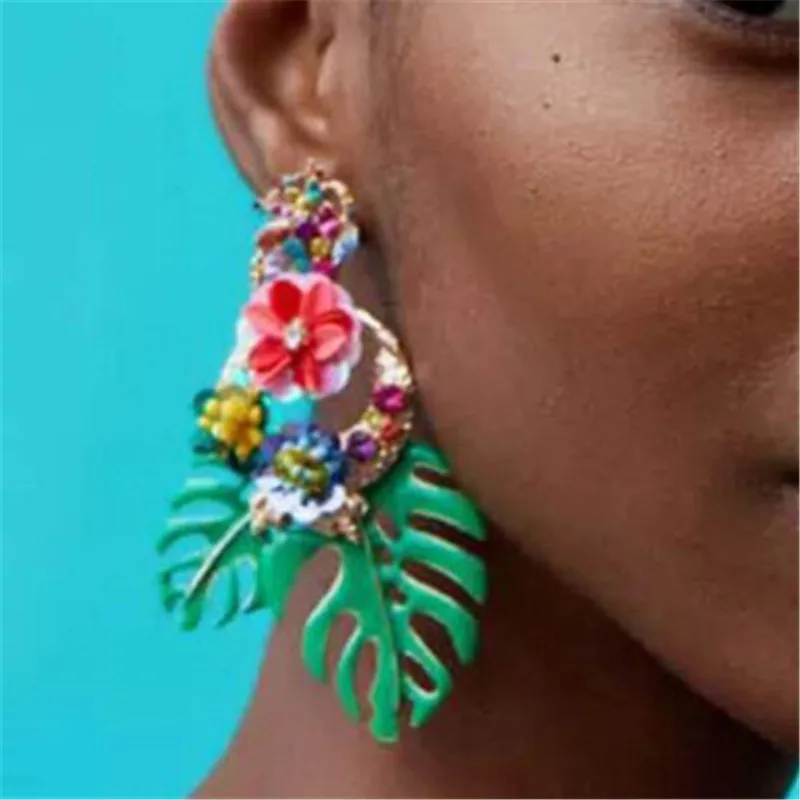 

BK Special Alloy Leaf-Flower Earrings