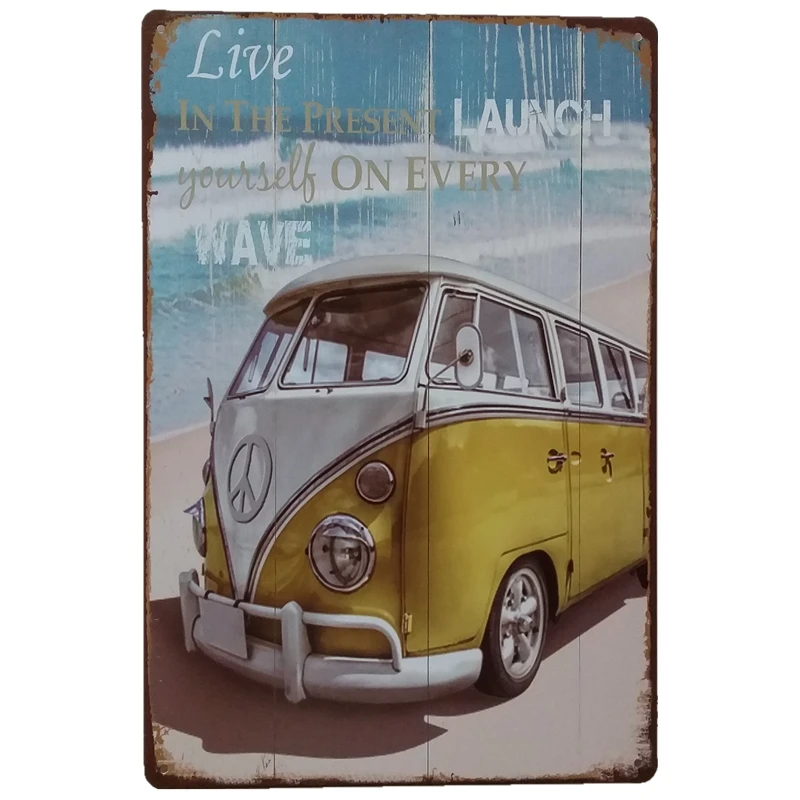 Ретро BSA мотоцикл Volkswagen Combi Wagon металлический оловянный знак, винтажный Ретро настенный декоративный знак, размер 20x30 см - Цвет: 23