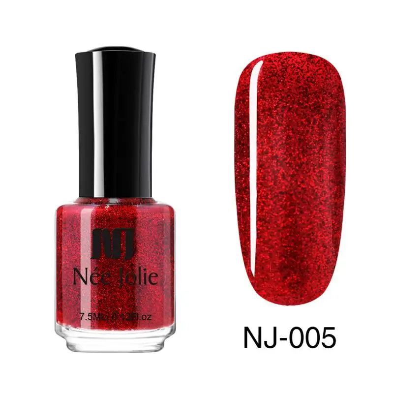 7.5ml Glitter-05 Лак для ногтей NEE JOLIE Red Series, 3,5 мл, 7,5 мл, голографический матовый эффект, нормальные цвета, лак для ногтей, 12 цветов - Цвет: 7.5ml Glitter-05