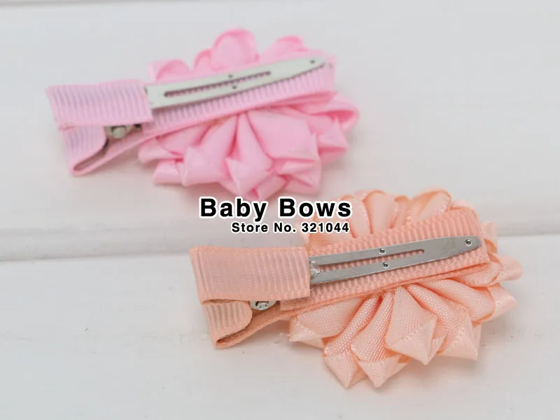 Babymatch 30 шт./лот 1.5 "Многослойные атласная лента жемчужные цветы склеены