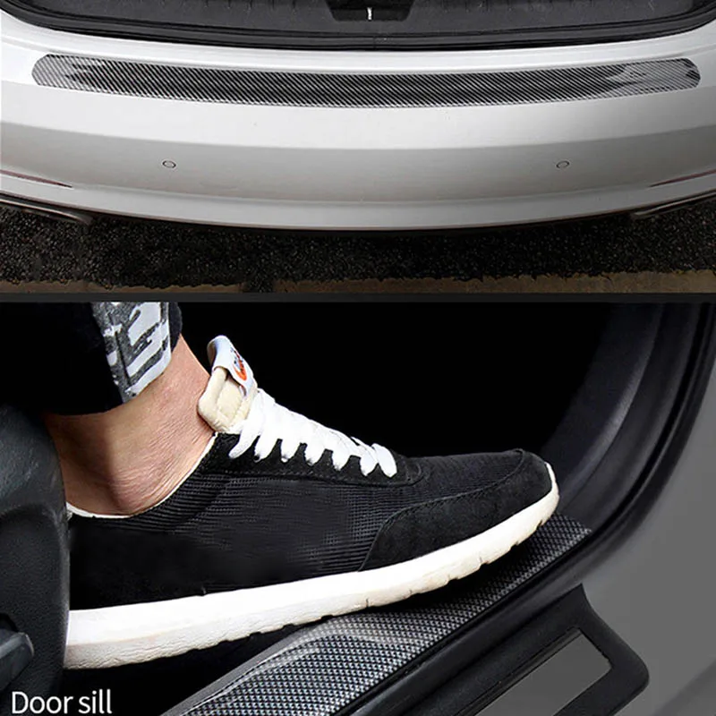 

Hot 5D Car Sticker Carbon Fiber Rubber Styling DIY Sill Bumper Sticker for Auto Accessories BX